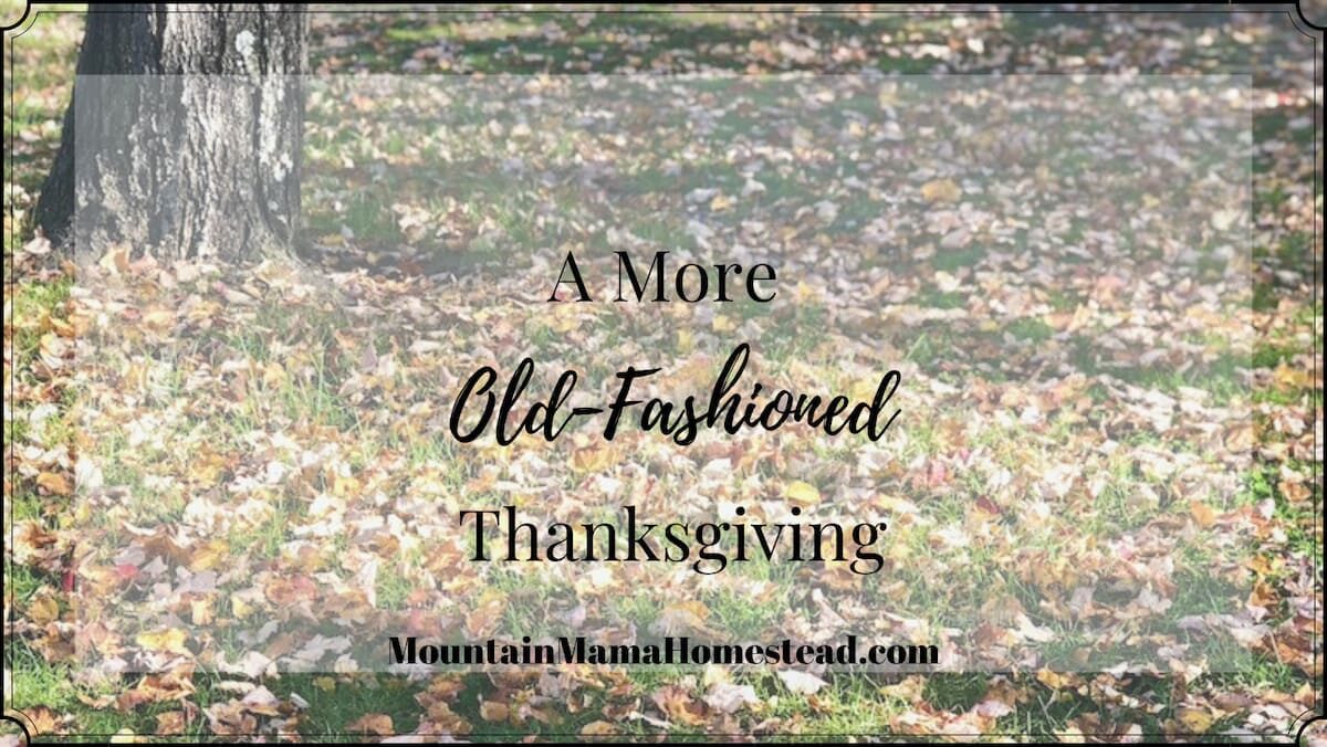 A More Old-Fashioned Thanksgiving